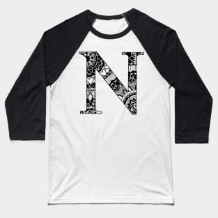 Mandala Letter Capital N Baseball T-Shirt